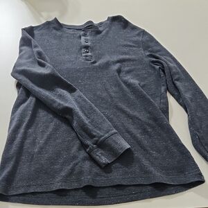 Sonoma Men's Long Sleeve Henley Shirt - Charcoal